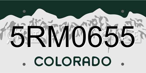 5RM0655 Colorado License Plate