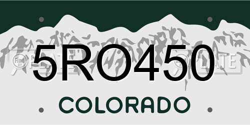 5RO450 Colorado License Plate