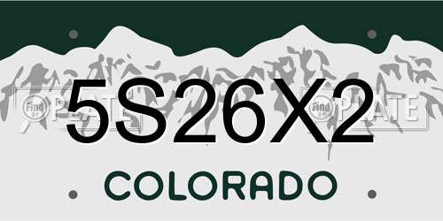 5S26X2 Colorado License Plate