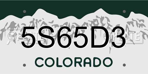 5S65D3 Colorado License Plate
