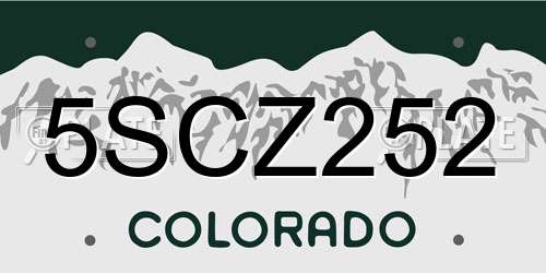 5SCZ252 Colorado License Plate