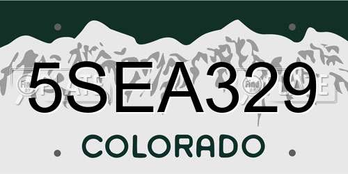 5SEA329 Colorado License Plate