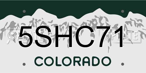 5SHC71 Colorado License Plate