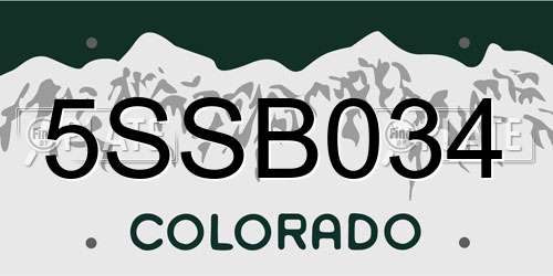 5SSB034 Colorado License Plate