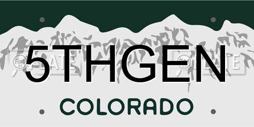 5THGEN Colorado License Plate