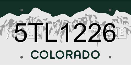 5TL1226 Colorado License Plate
