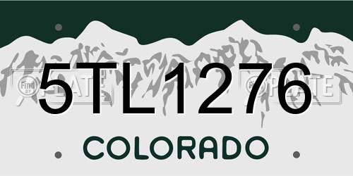 5TL1276 Colorado License Plate