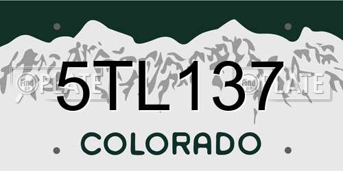 5TL137 Colorado License Plate