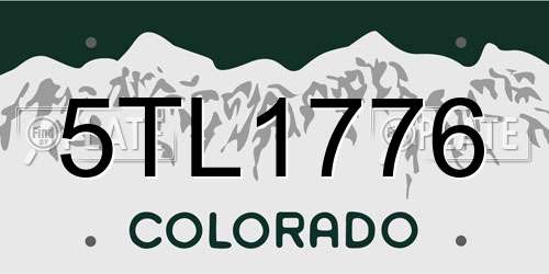 5TL1776 Colorado License Plate