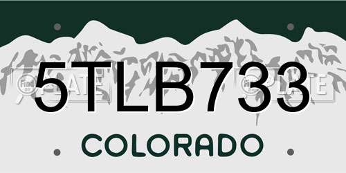 5TLB733 Colorado License Plate