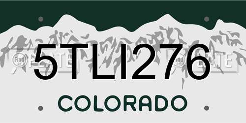 5TLI276 Colorado License Plate