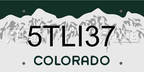 5TLI37 Colorado License Plate
