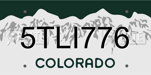 5TLI776 Colorado License Plate