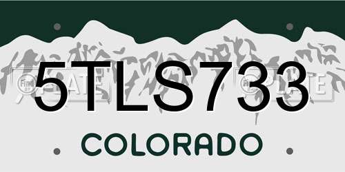 5TLS733 Colorado License Plate
