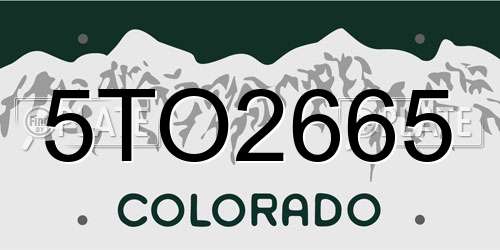 5TO2665 Colorado License Plate