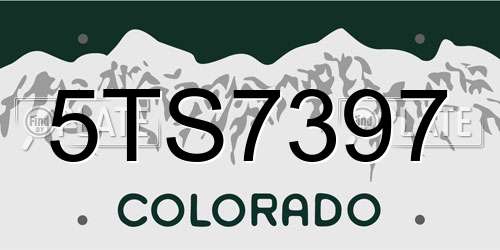 5TS7397 Colorado License Plate