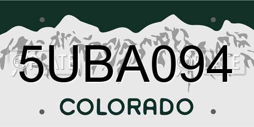 5UBA094 Colorado License Plate