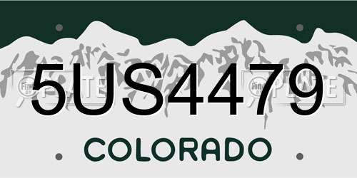 5US4479 Colorado License Plate