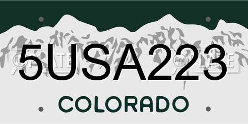 5USA223 Colorado License Plate
