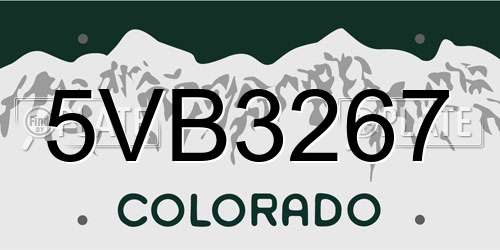 5VB3267 Colorado License Plate