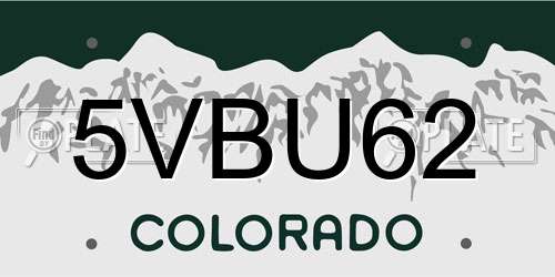 5VBU62 Colorado License Plate