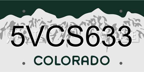 5VCS633 Colorado License Plate