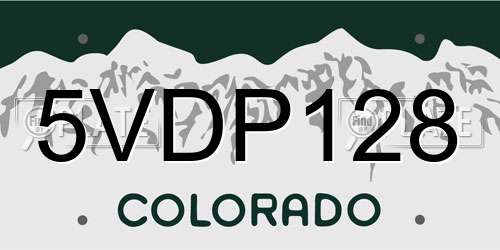 5VDP128 Colorado License Plate