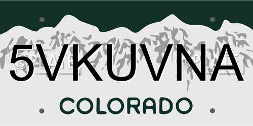 5VKUVNA Colorado License Plate
