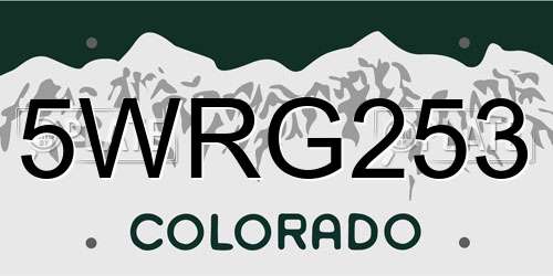 5WRG253 Colorado License Plate