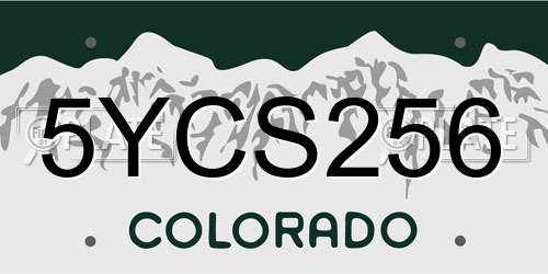 5YCS256 Colorado License Plate