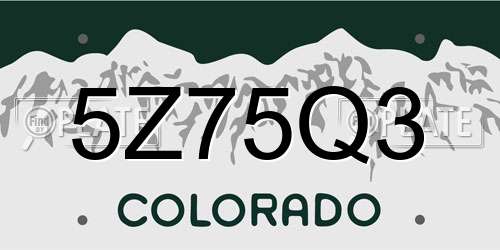 5Z75Q3 Colorado License Plate
