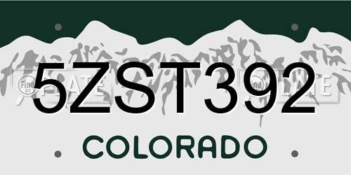 5ZST392 Colorado License Plate