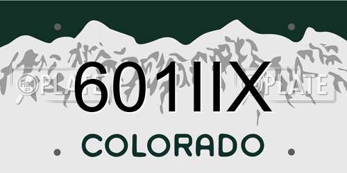 601IIX Colorado License Plate