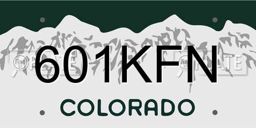 601KFN Colorado License Plate
