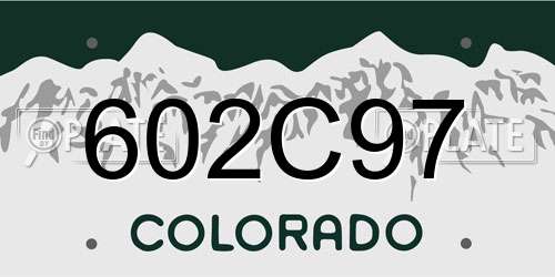 602C97 Colorado License Plate