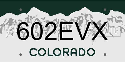 602EVX Colorado License Plate