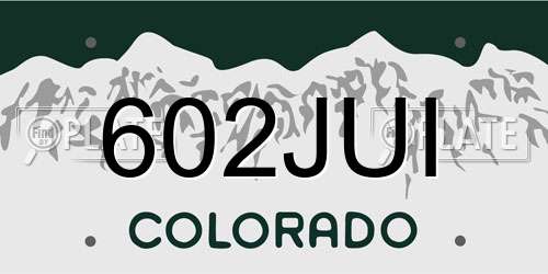 602JUI Colorado License Plate