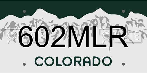 602MLR Colorado License Plate
