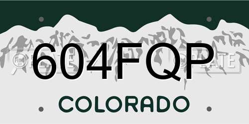 604FQP Colorado License Plate