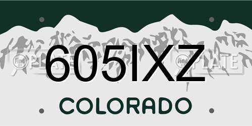 605IXZ Colorado License Plate