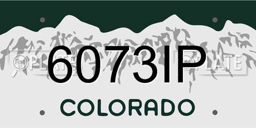 6073IP Colorado License Plate