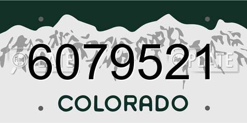 6079521 Colorado License Plate