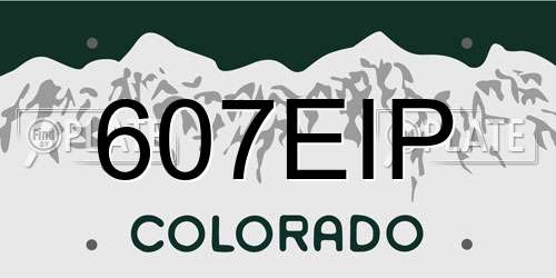 607EIP Colorado License Plate
