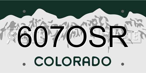 607OSR Colorado License Plate