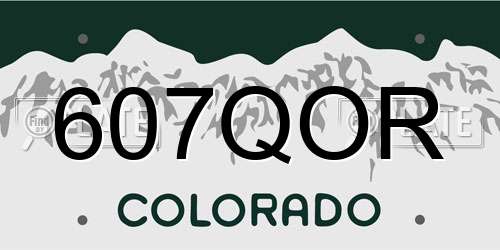 607QOR Colorado License Plate