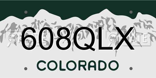 608QLX Colorado License Plate