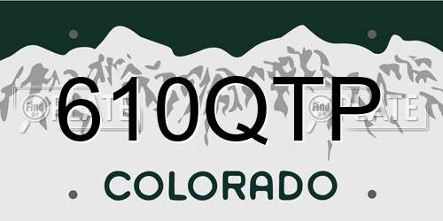 610QTP Colorado License Plate