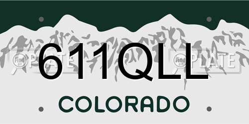611QLL Colorado License Plate