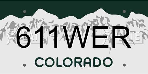 611WER Colorado License Plate