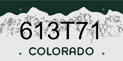 613T71 Colorado License Plate